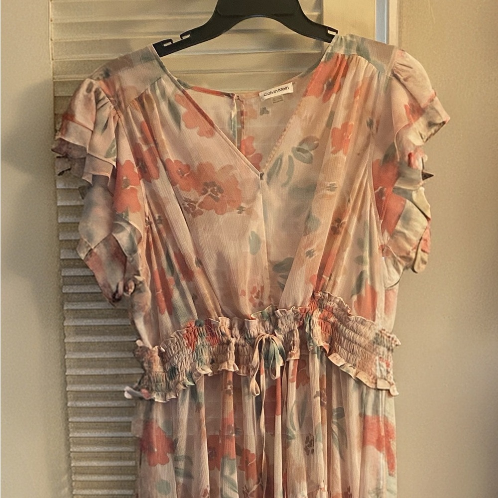 Calvin Klein Floral Print Maxi Dress